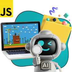 Язык программирования JavaScript + AI. Проектное обучение + геймификация + AI-помощники - КИБЕРшкола программирования для детей, компьютерные курсы для школьников, начинающих и подростков - KIBERone г. Нефтекамск